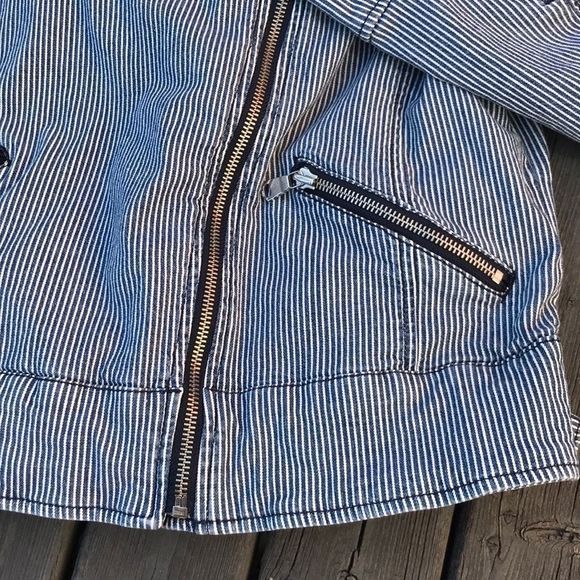 BANANA REPUBLIC Striped Railroad Moto Jacket - Picture 5 of 8